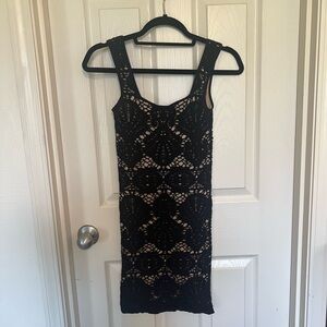 Free People Black Crochet Dress